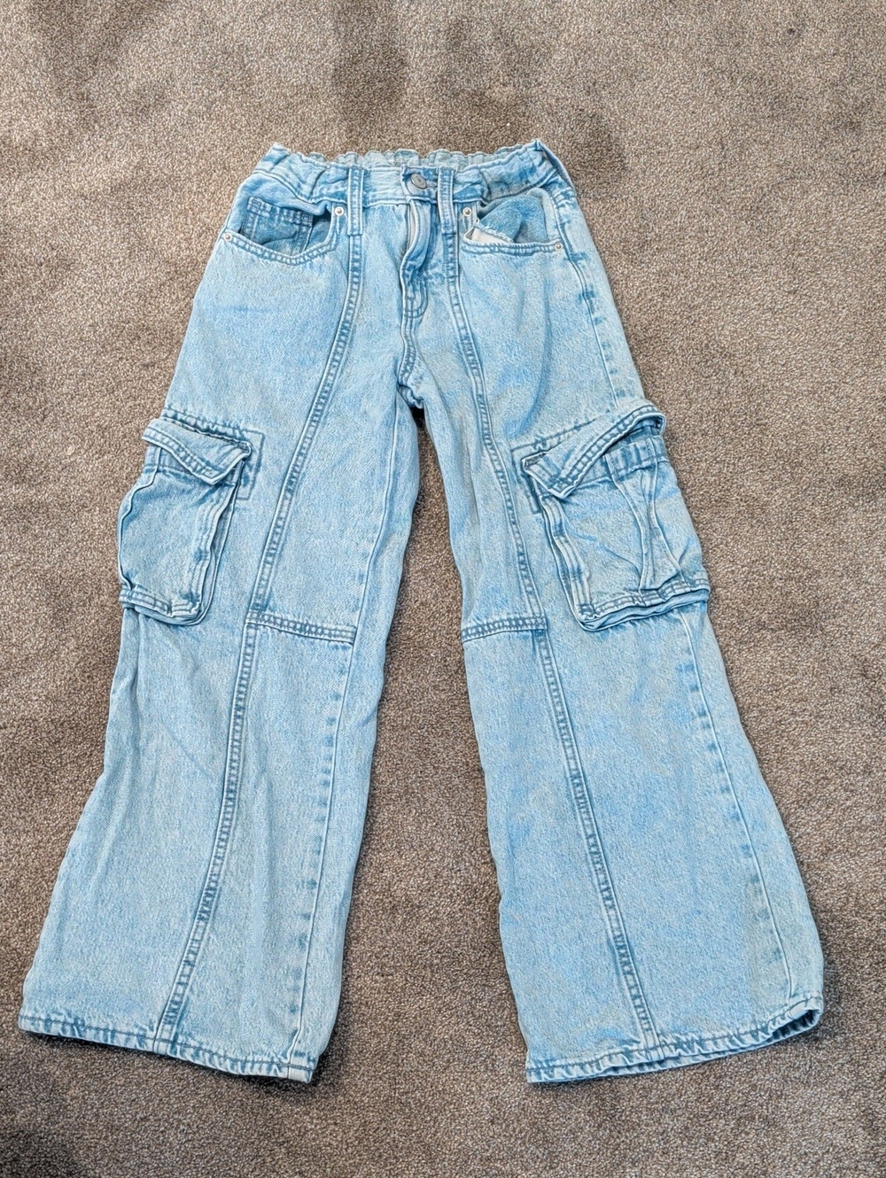 Old Navy Light Blue Wide-Leg Cargo Jeans